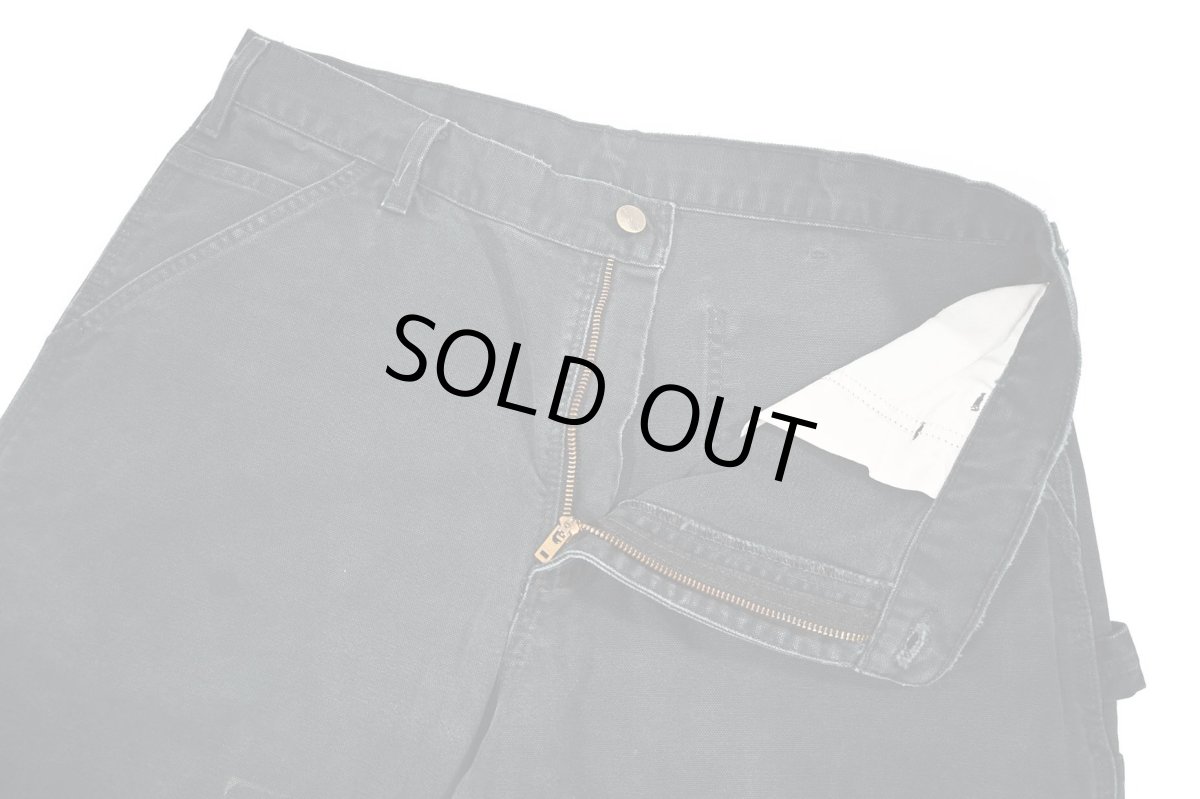 画像7: Used Carhartt Customized Duck Carpenter Pants Black カーハート (7)