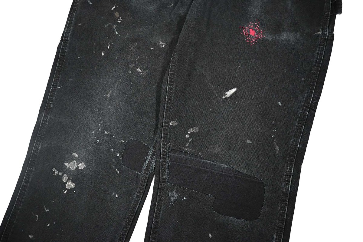 画像5: Used Carhartt Customized Duck Carpenter Pants Black カーハート (5)