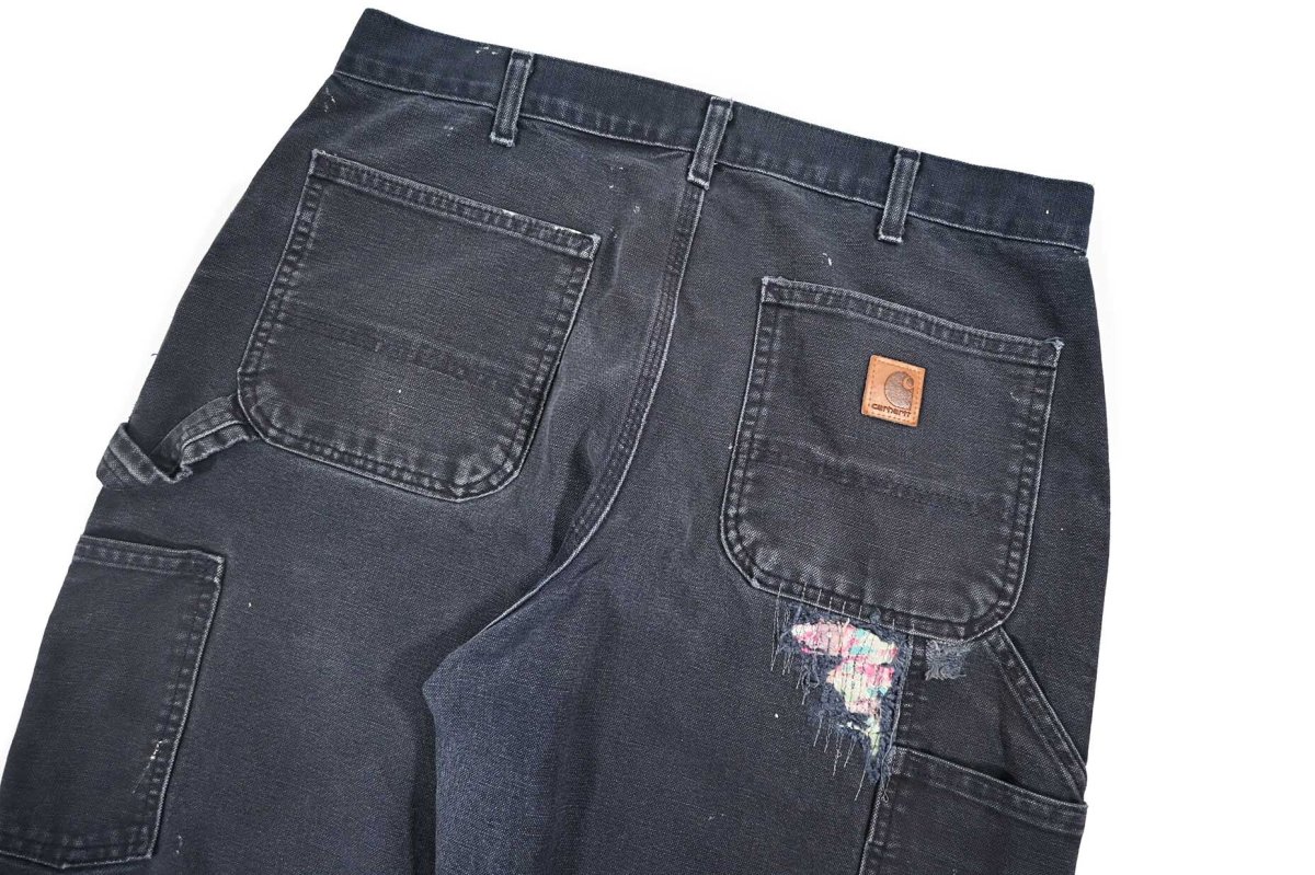 画像6: Used Carhartt Customized Duck Carpenter Pants Midnight カーハート (6)