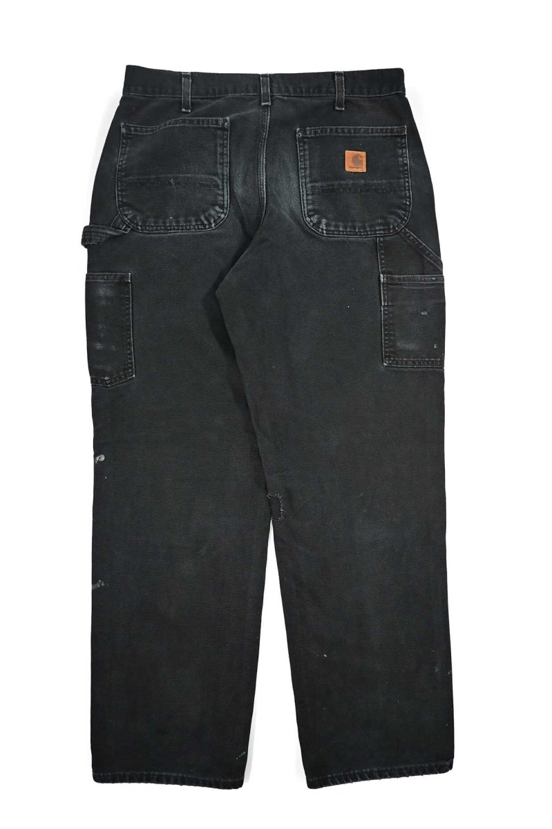 画像2: Used Carhartt Customized Duck Carpenter Pants Black カーハート (2)