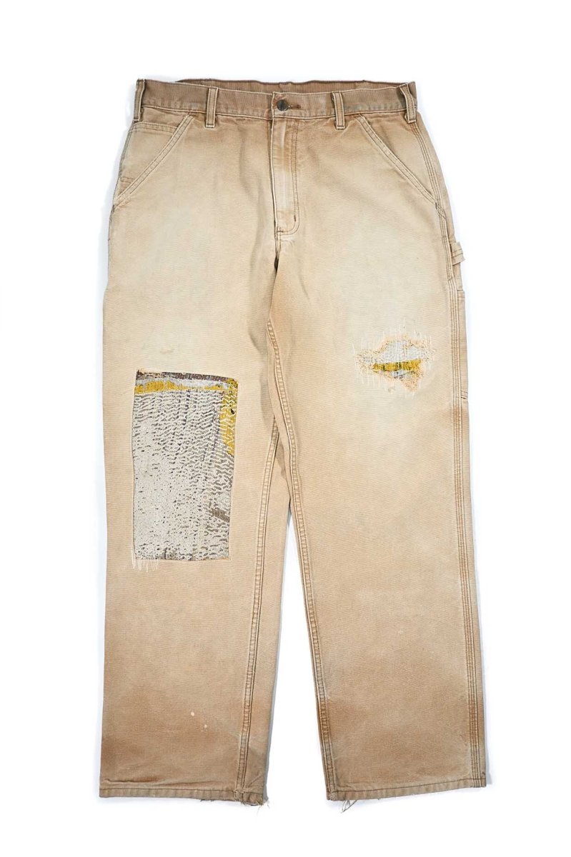 画像1: Used Carhartt Customized Duck Carpenter Pants Brown カーハート (1)
