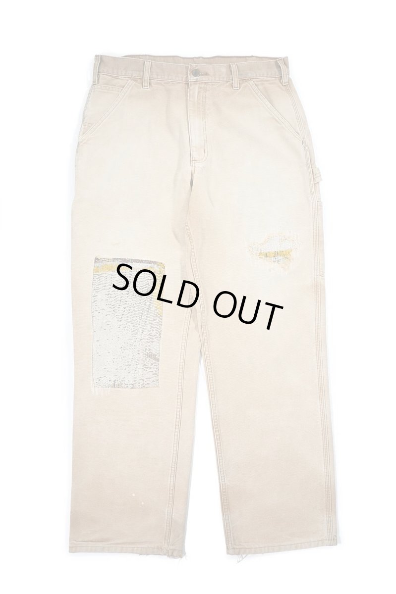 画像1: Used Carhartt Customized Duck Carpenter Pants Brown カーハート (1)