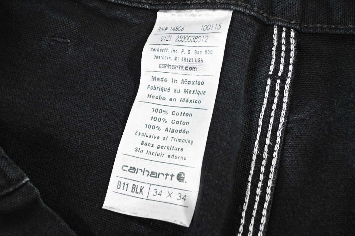 画像8: Used Carhartt Customized Duck Carpenter Pants Black カーハート (8)