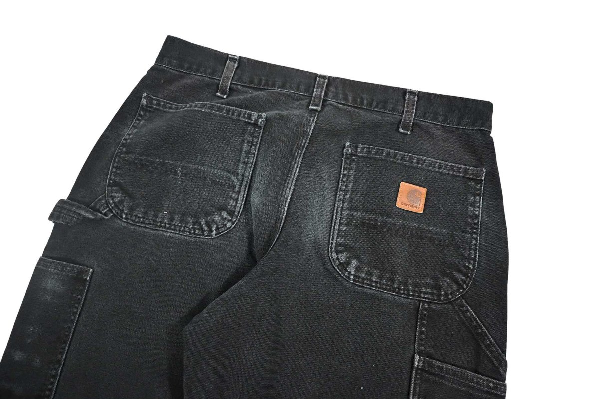 画像6: Used Carhartt Customized Duck Carpenter Pants Black カーハート (6)