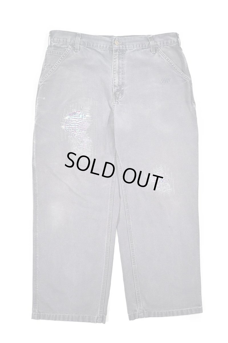 画像1: Used Carhartt Customized Duck Carpenter Pants Petrol Blue カーハート (1)