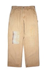 画像1: Used Carhartt Customized Duck Carpenter Pants Brown カーハート (1)