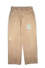 画像1: Used Carhartt Customized Duck Carpenter Pants Brown カーハート (1)