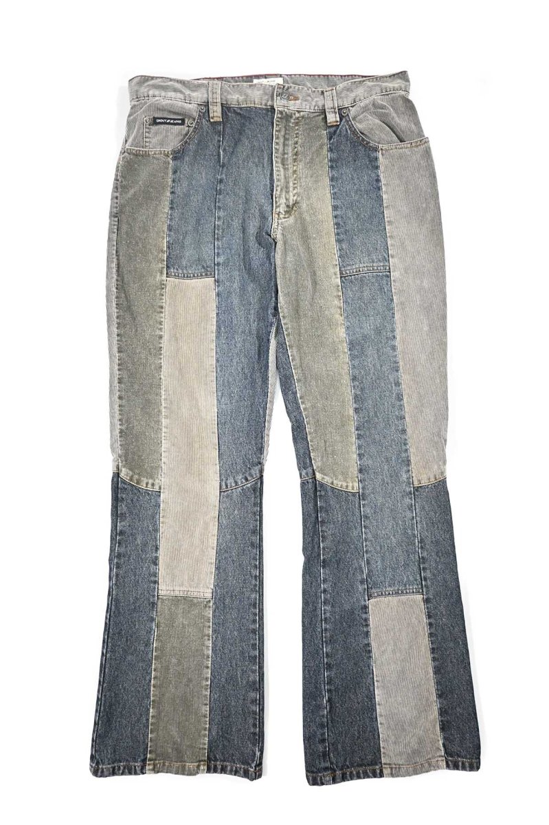 画像1: Used DKNY Jeans Patchwork Flare Pants (1)
