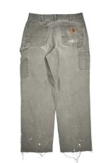 画像2: Used Carhartt Customized Duck Carpenter Pants Moss カーハート (2)