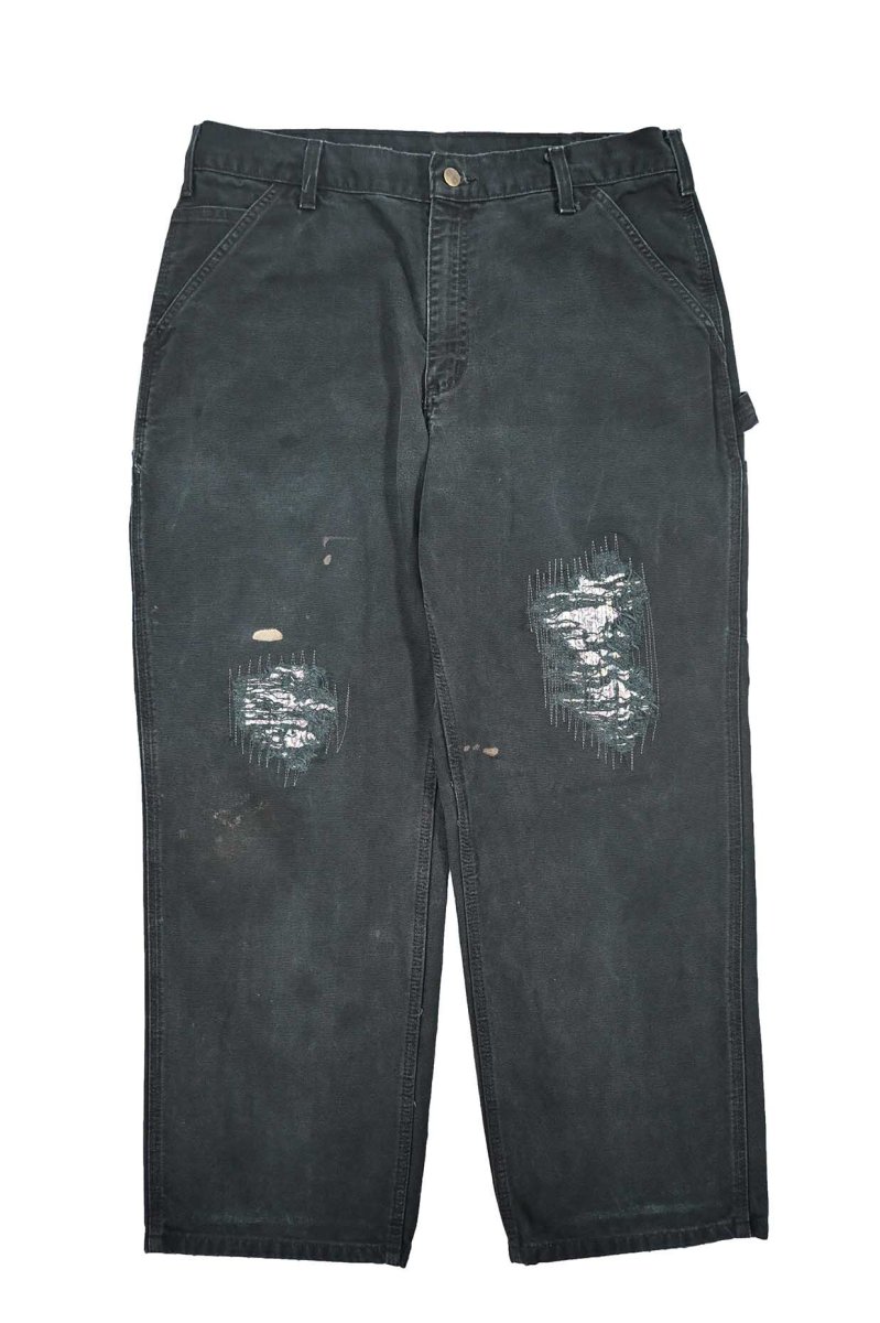画像1: Used Carhartt Customized Duck Carpenter Pants Black カーハート (1)