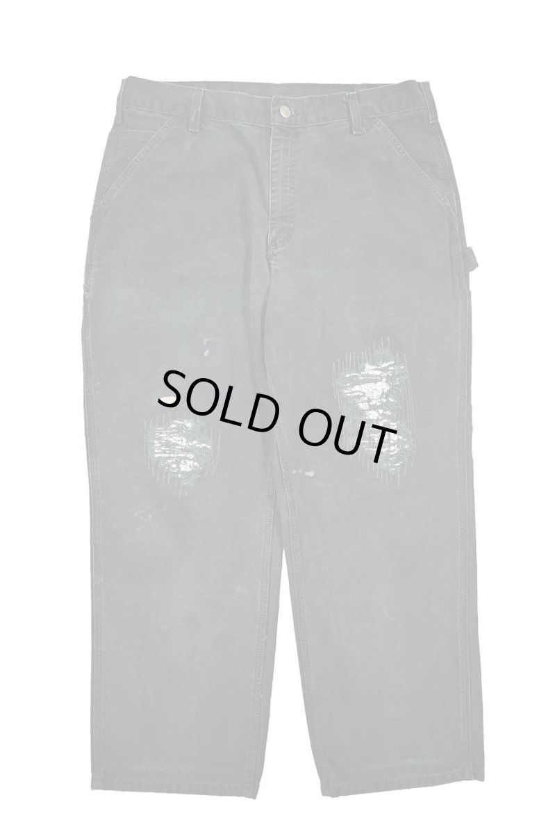 画像1: Used Carhartt Customized Duck Carpenter Pants Black カーハート (1)