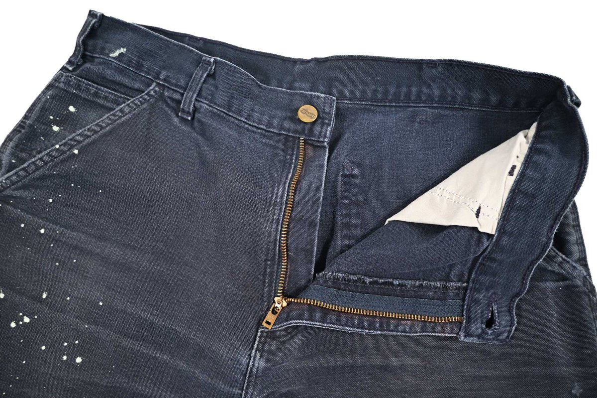 画像7: Used Carhartt Customized Duck Carpenter Pants Midnight カーハート (7)