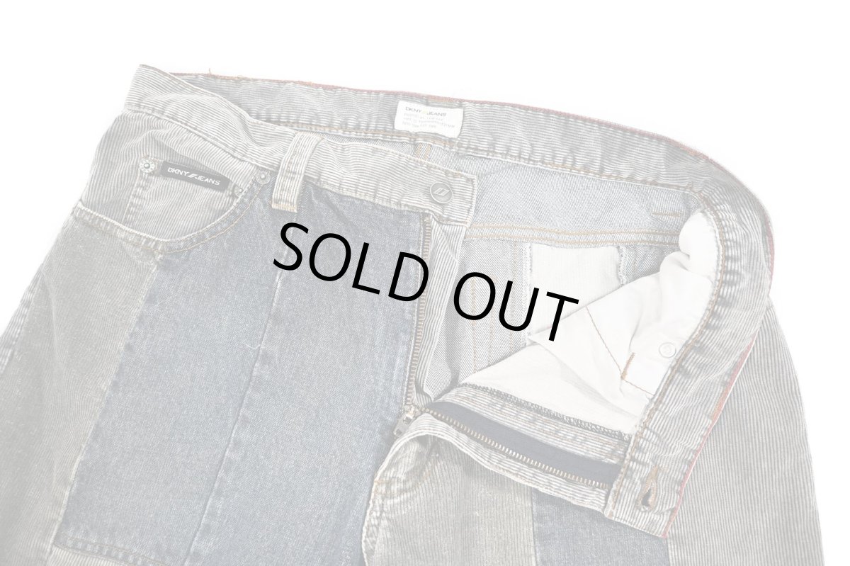 画像7: Used DKNY Jeans Patchwork Flare Pants (7)