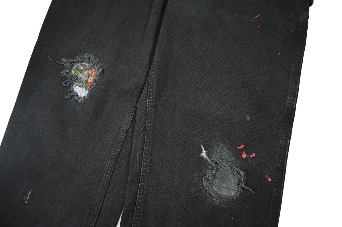 画像5: Used Carhartt Customized Duck Carpenter Pants Black カーハート (5)