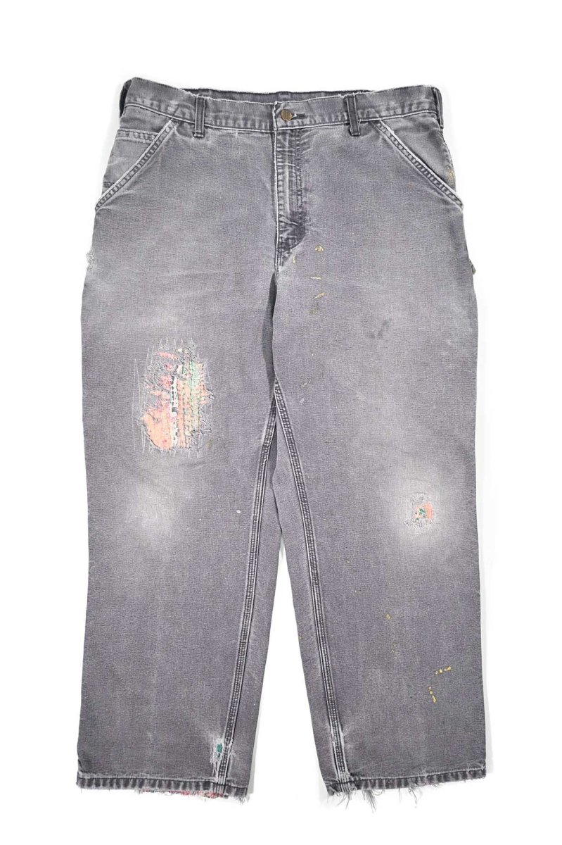画像1: Used Carhartt Customized Duck Carpenter Pants Petrol Blue カーハート (1)