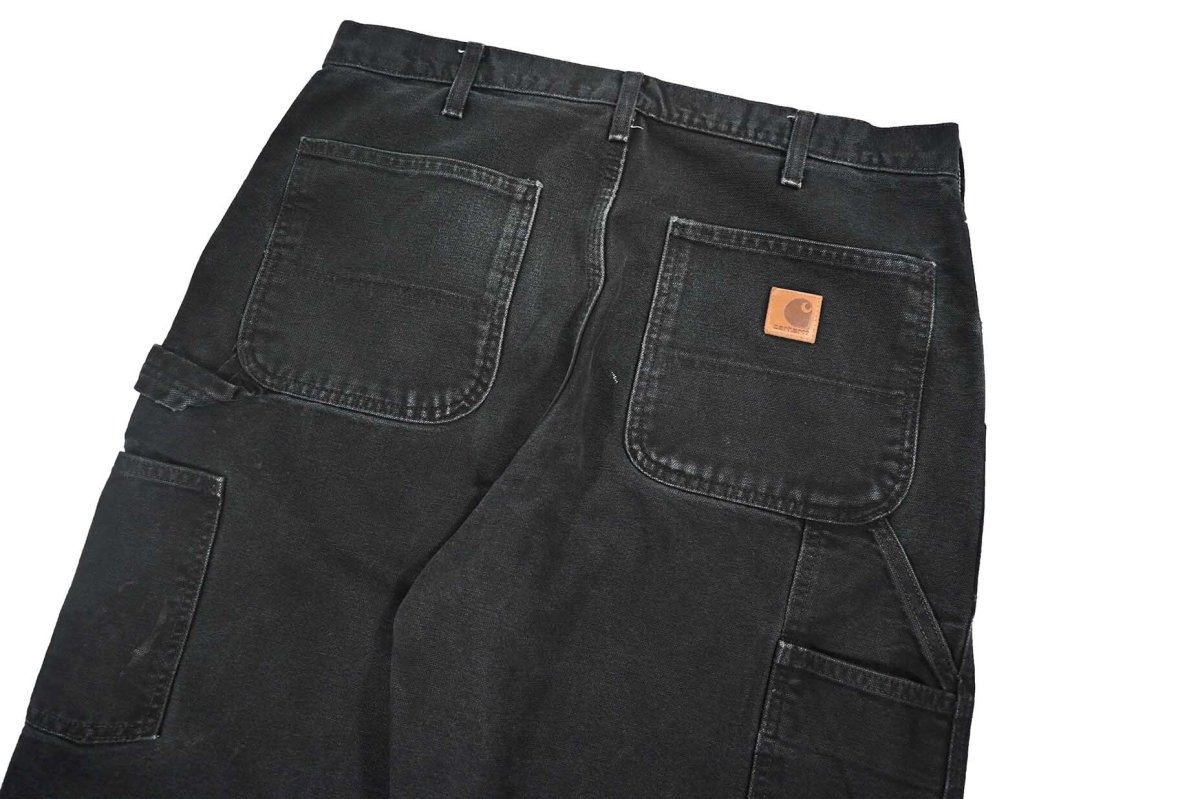 画像6: Used Carhartt Customized Duck Carpenter Pants Black カーハート (6)