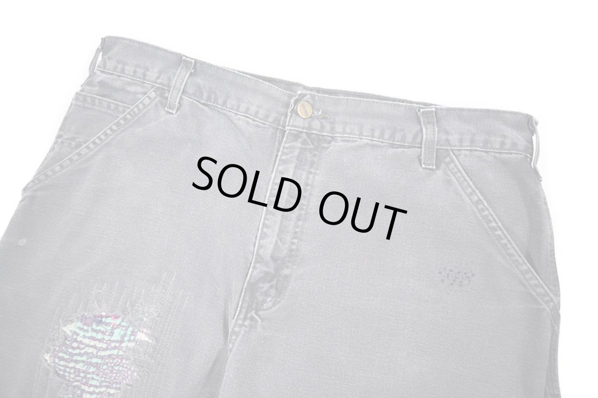 画像3: Used Carhartt Customized Duck Carpenter Pants Petrol Blue カーハート (3)