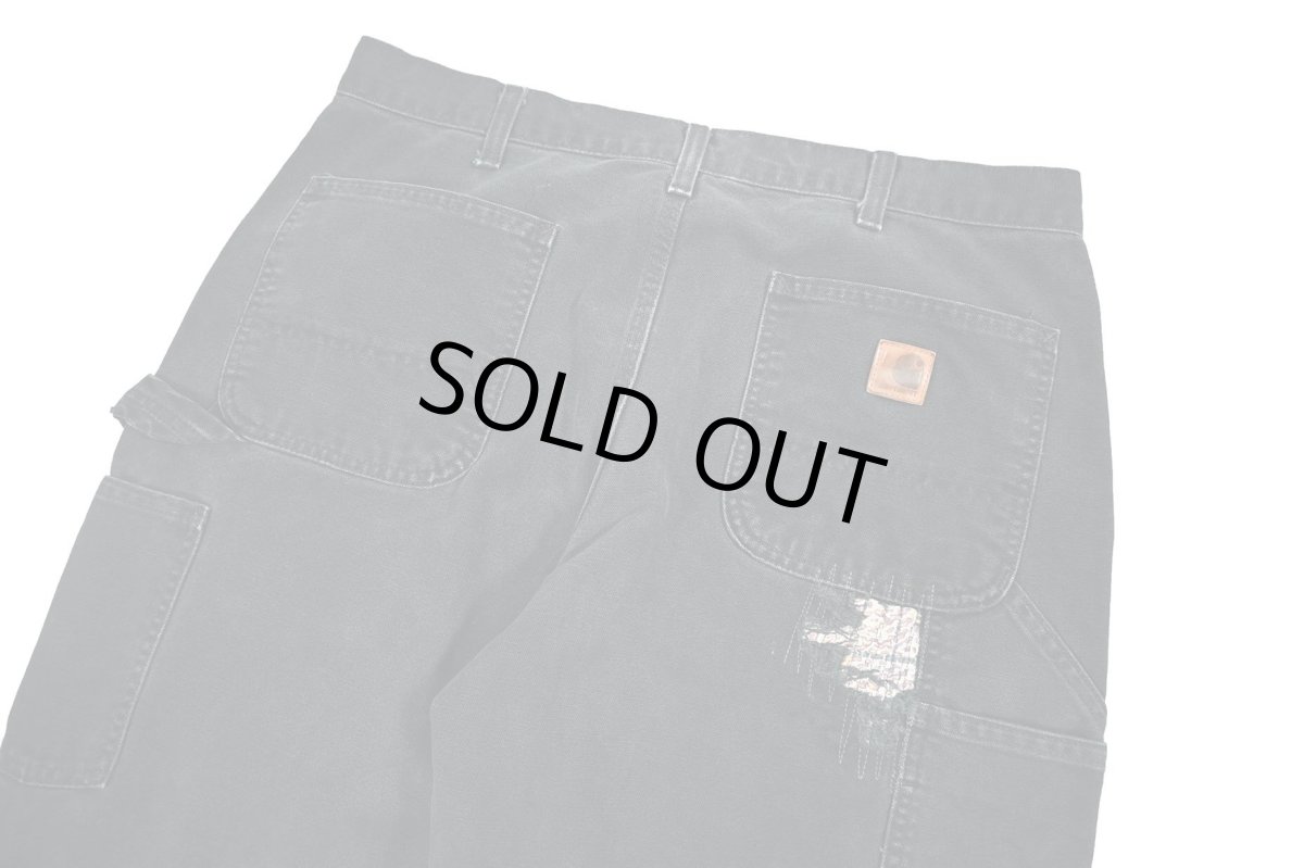 画像6: Used Carhartt Customized Duck Carpenter Pants Black カーハート (6)