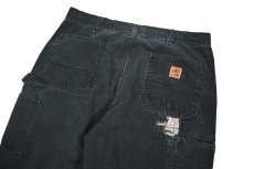 画像6: Used Carhartt Customized Duck Carpenter Pants Black カーハート (6)