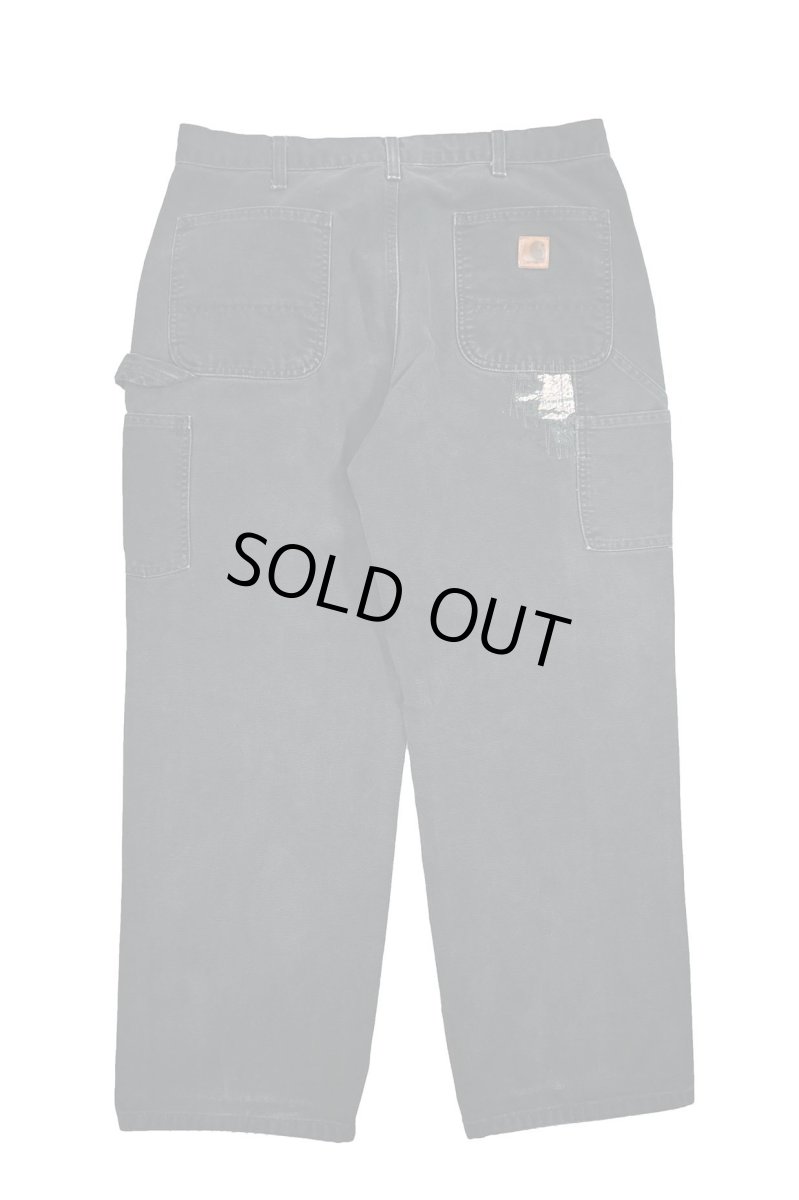 画像2: Used Carhartt Customized Duck Carpenter Pants Black カーハート (2)