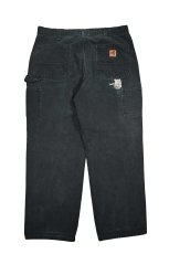 画像2: Used Carhartt Customized Duck Carpenter Pants Black カーハート (2)
