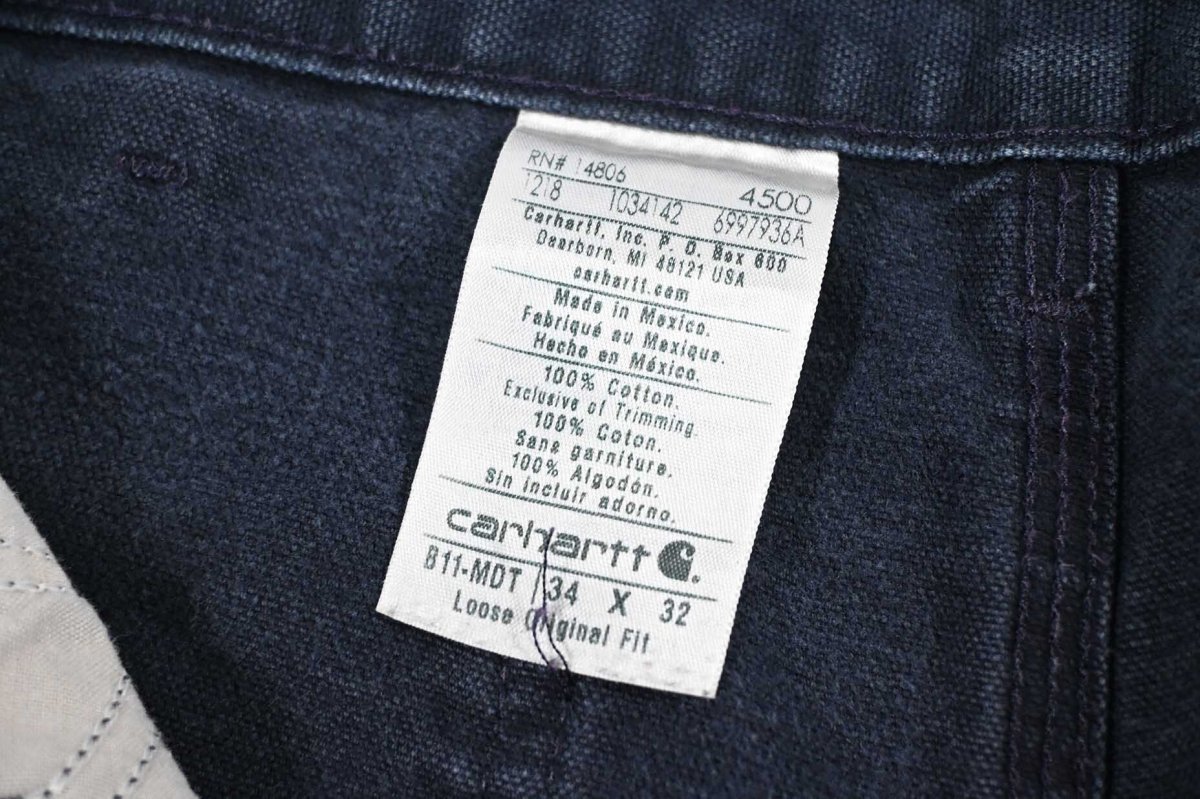 画像8: Used Carhartt Customized Duck Carpenter Pants Midnight カーハート (8)
