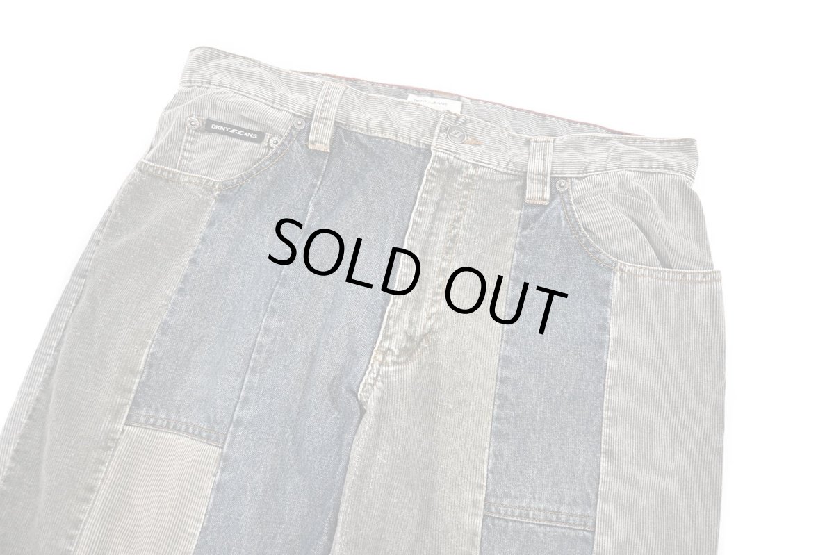画像3: Used DKNY Jeans Patchwork Flare Pants (3)
