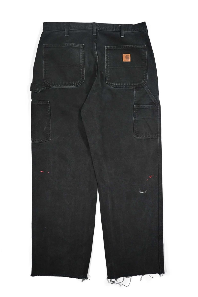 画像2: Used Carhartt Customized Duck Carpenter Pants Black カーハート (2)