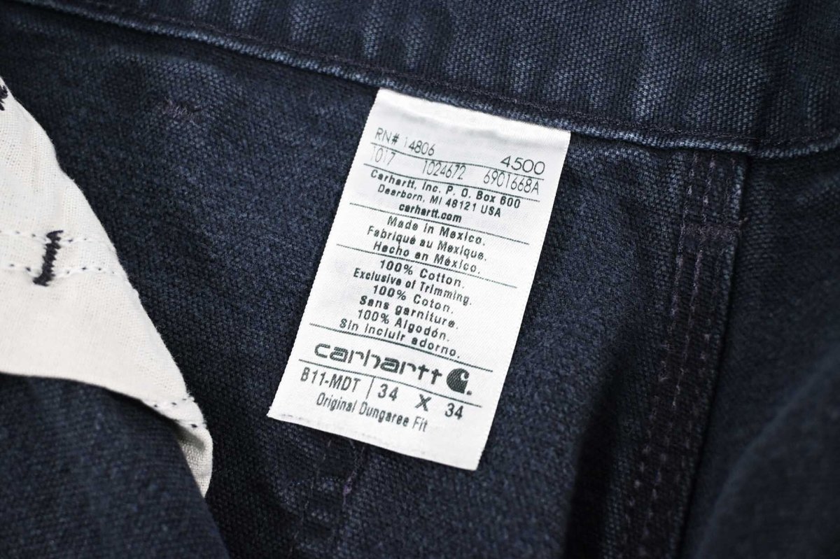 画像8: Used Carhartt Customized Duck Carpenter Pants Midnight カーハート (8)