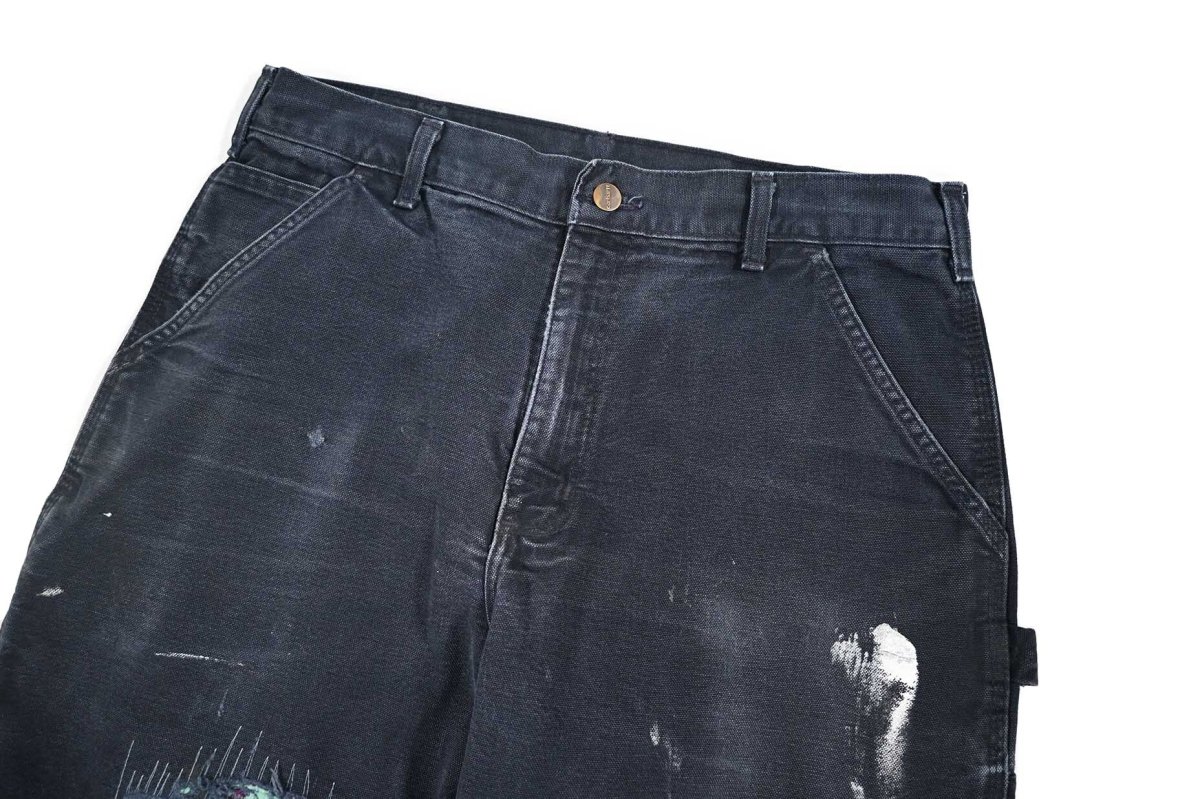 画像3: Used Carhartt Customized Duck Carpenter Pants Midnight カーハート (3)