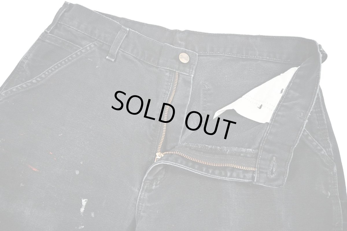 画像7: Used Carhartt Customized Duck Carpenter Pants Black カーハート (7)