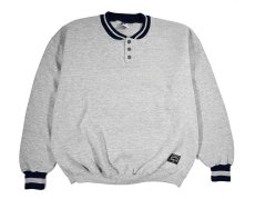 画像1: Used Russell Athletic Henley Neck Blank Sweat Shirt made in USA (1)