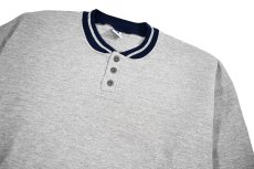 画像2: Used Russell Athletic Henley Neck Blank Sweat Shirt made in USA (2)