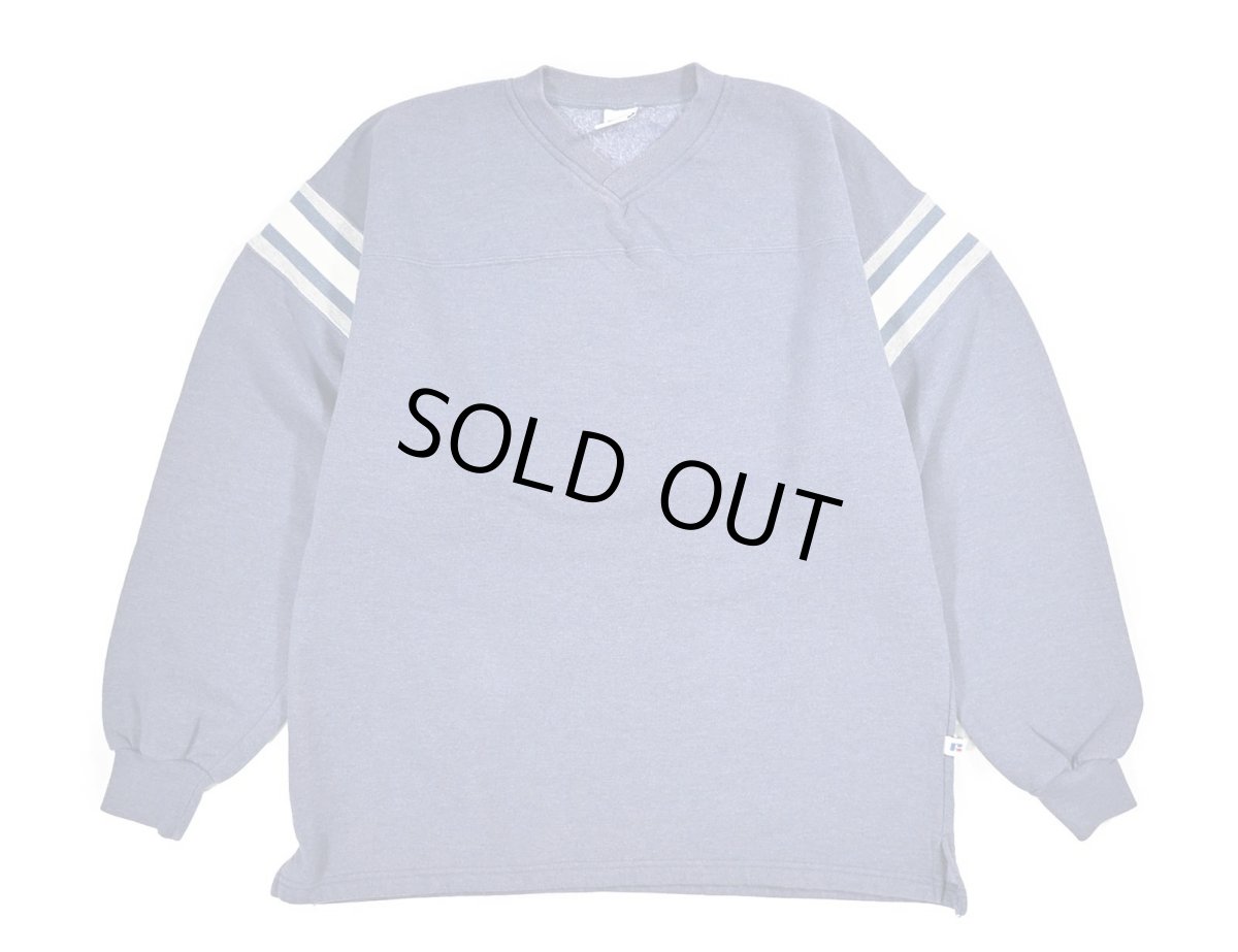 画像1: Used Russell Athletic V-Neck Blank Sweat Shirt made in USA (1)