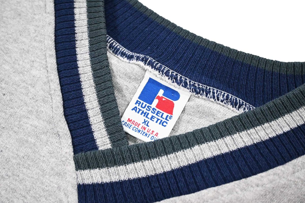 画像4: Used Russell Athletic V-Neck Blank Sweat Shirt made in USA (4)