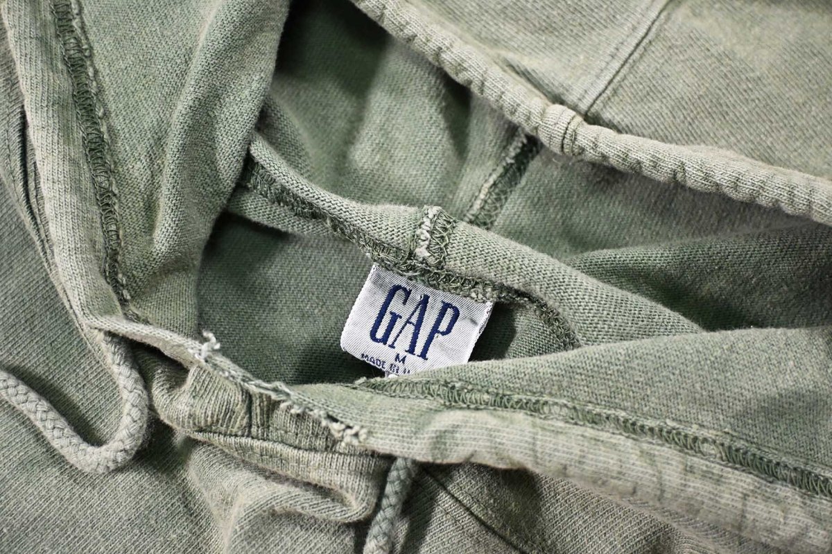 画像5: Used Gap Blank Sweat Hoodie Green made in USA (5)