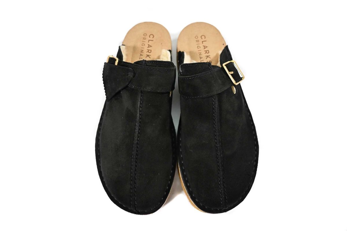画像2: Clarks Trek Mule Black Suede Warmlined クラークス (2)
