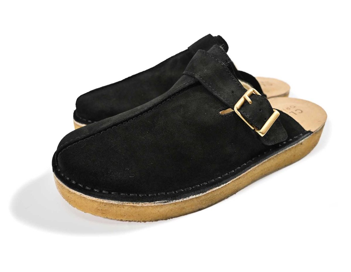 画像1: Clarks Trek Mule Black Suede Warmlined クラークス (1)