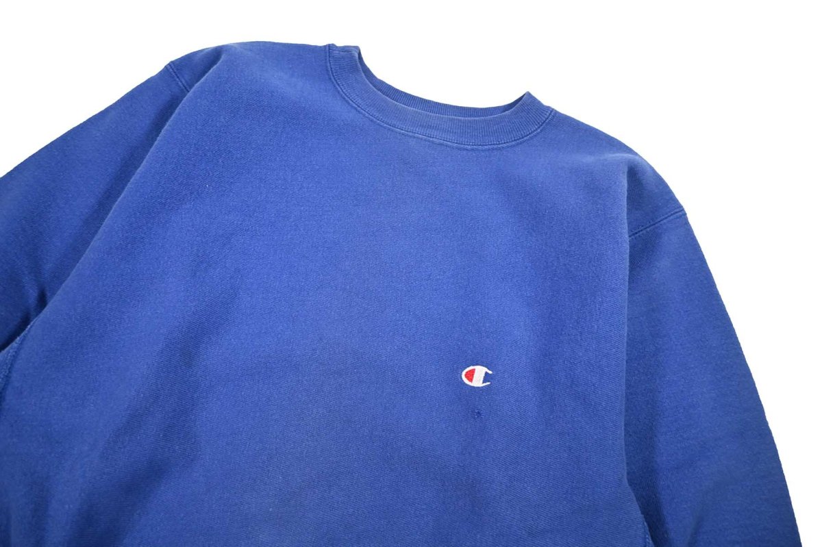 画像2: 90s Used Champion Reverse Weave Sweat Shirt Blue made in USA (2)