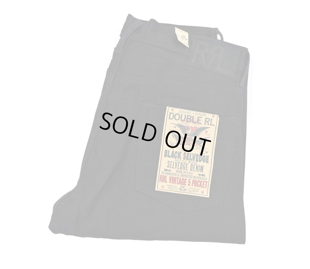 画像1: RRL Vintage 5Pocket Black Selvedge Jeans made in USA ラルフローレン (1)