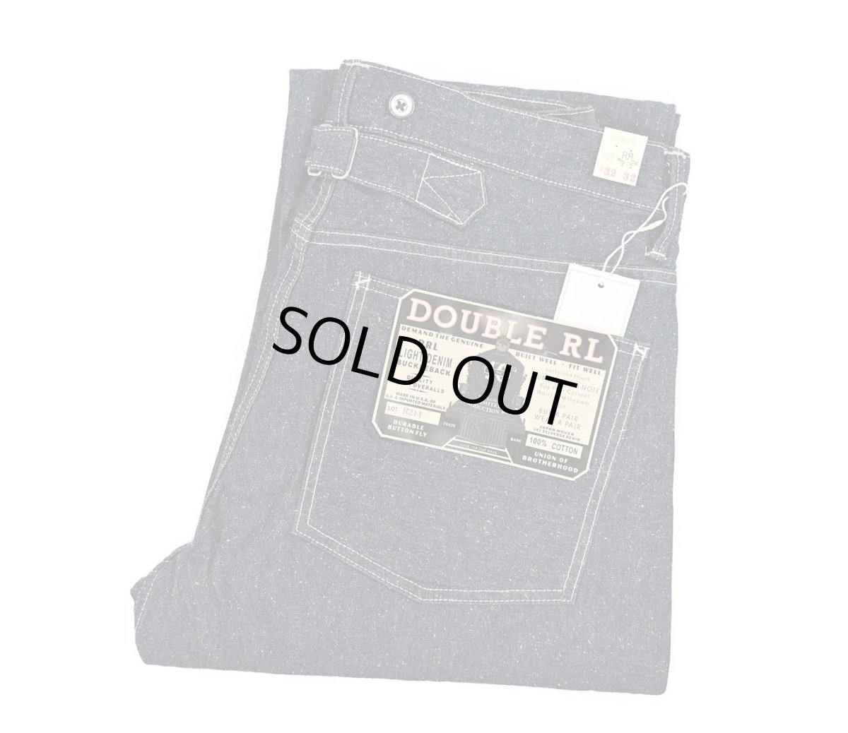 画像1: RRL Limited Waist Overall Light-Denim Buckle Back Jeans made in USA ラルフローレン (1)