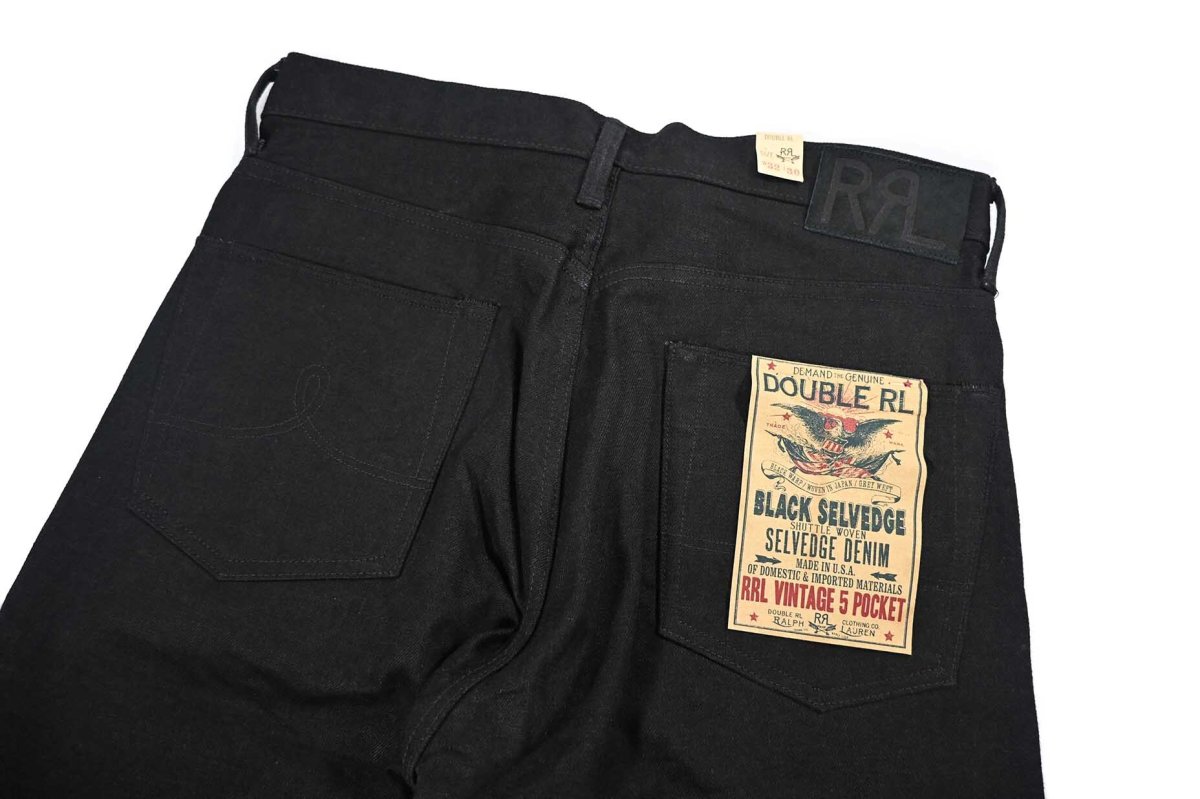 画像6: RRL Vintage 5Pocket Black Selvedge Jeans made in USA ラルフローレン (6)