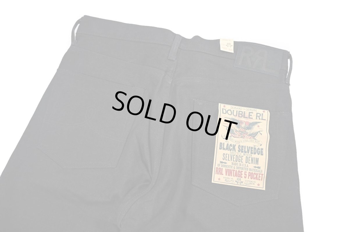 画像6: RRL Vintage 5Pocket Black Selvedge Jeans made in USA ラルフローレン (6)