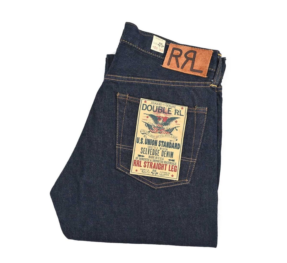 画像1: RRL Straight Leg Selvedge Jeans made in USA ラルフローレン (1)