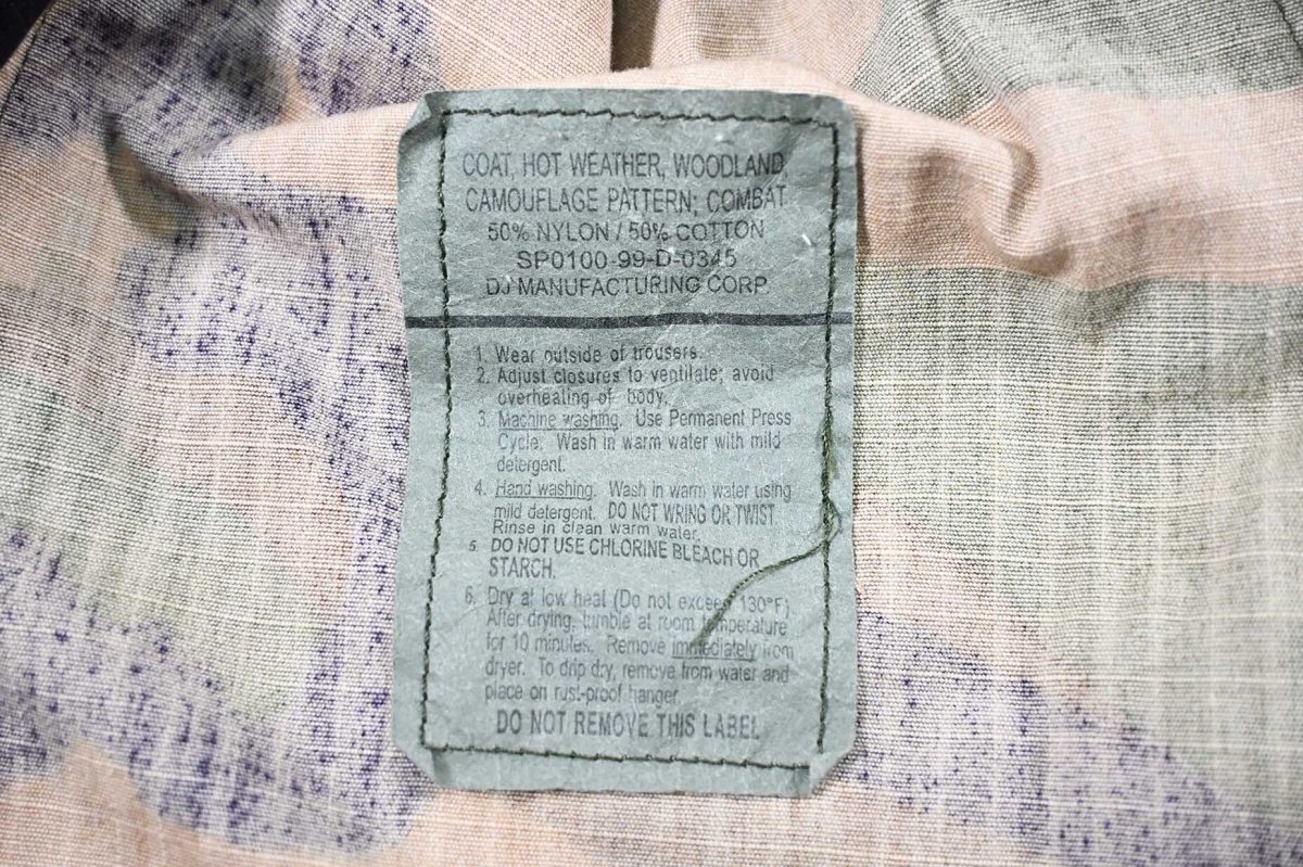画像5: Used Us Military Bleached BDU Coat Woodland Camo (5)