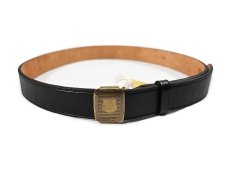 画像1: RRL Vincennes Leather Belt Brass Buckle ラルフローレン (1)