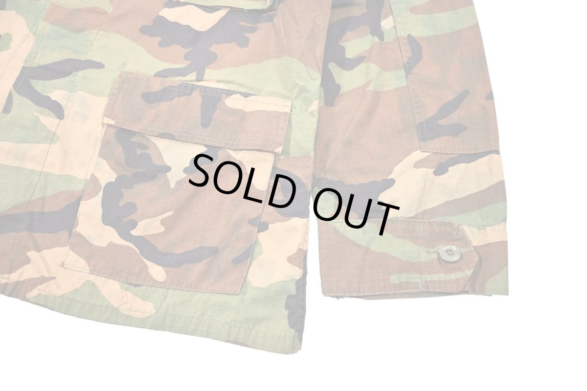 画像3: Used Us Military Bleached BDU Coat Woodland Camo (3)