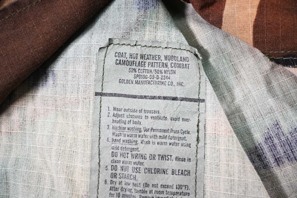 画像5: Used Us Military Bleached BDU Coat Woodland Camo (5)