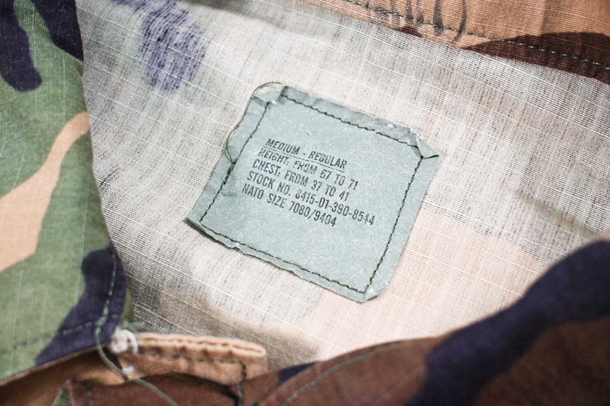 画像4: Used Us Military Bleached BDU Coat Woodland Camo (4)