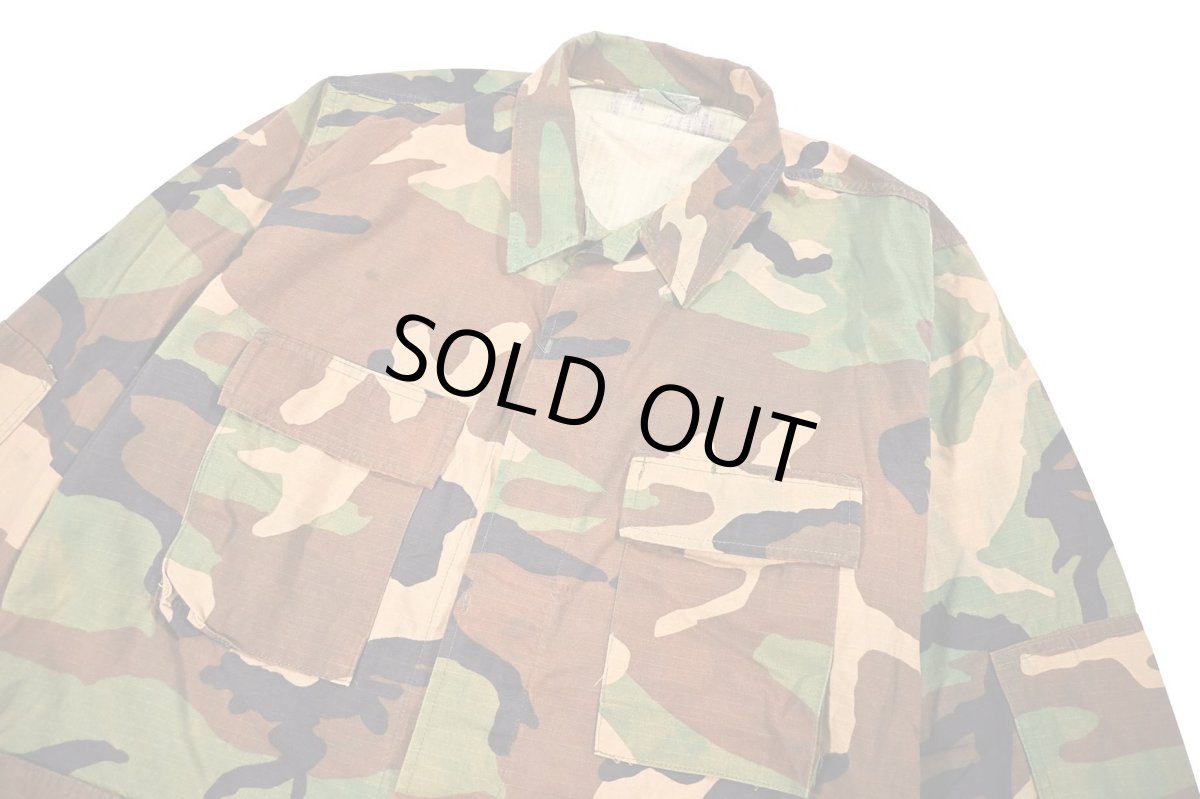 画像2: Used Us Military Bleached BDU Coat Woodland Camo (2)